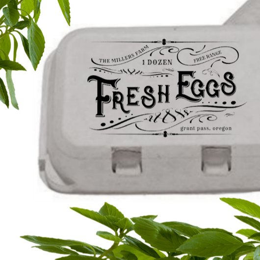 ヴィンテージ加飾フローラ卵カートンゴム印 ラバースタンプ