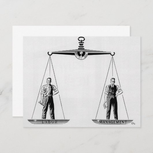 ヴィンテージ労働対管理はかりで測、司法 (正面/裏面)