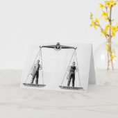 ヴィンテージ労働対管理はかりで測、司法 カード (黄色い花)