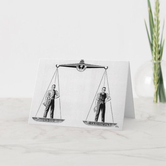 ヴィンテージ労働対管理はかりで測、司法 カード (正面)
