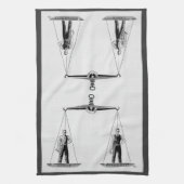 ヴィンテージ労働対管理はかりで測、司法 キッチンタオル (縦)