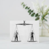 ヴィンテージ労働対管理はかりで測、司法 ポストカード (スタンド正面)