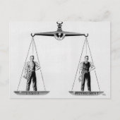 ヴィンテージ労働対管理はかりで測、司法 ポストカード (正面)