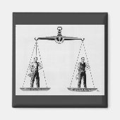 ヴィンテージ労働対管理はかりで測、司法 マグネット (正面)