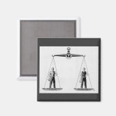 ヴィンテージ労働者と経営者、正義の天秤 マグネット (正面/裏面)