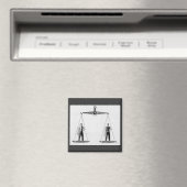 ヴィンテージ労働者と経営者、正義の天秤 マグネット (インサイチュ (食洗機))