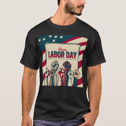 ヴィンテージ労働者の日お祝いギフト Tシャツ (正面)