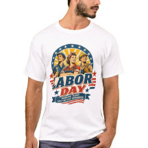ヴィンテージ労働者の日アメリカ労働者グラフィックTシャツ