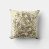 ヴィンテージ動揺してで白いBohoは上がりました クッション (正面)