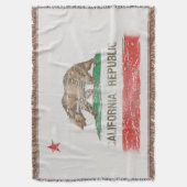 ヴィンテージ動揺してなカリフォルニア州の旗 スローブランケット (正面縦)