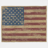 ヴィンテージ動揺してな米国の旗の大きいフリースブランケット フリースブランケット (正面(横))