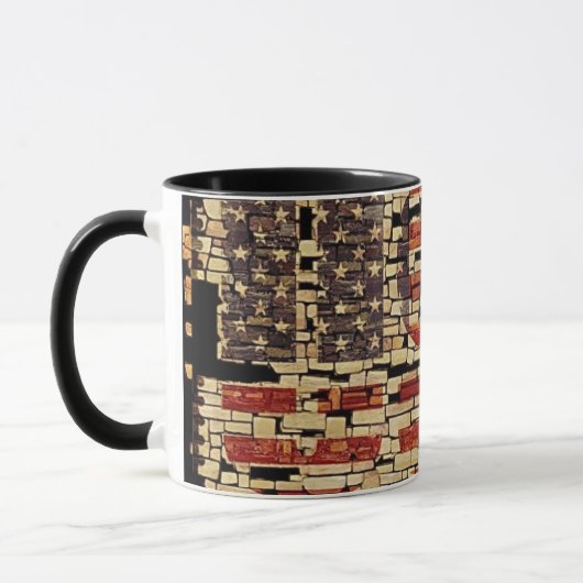 ヴィンテージ動揺してアメリカ国旗 マグカップ (左)