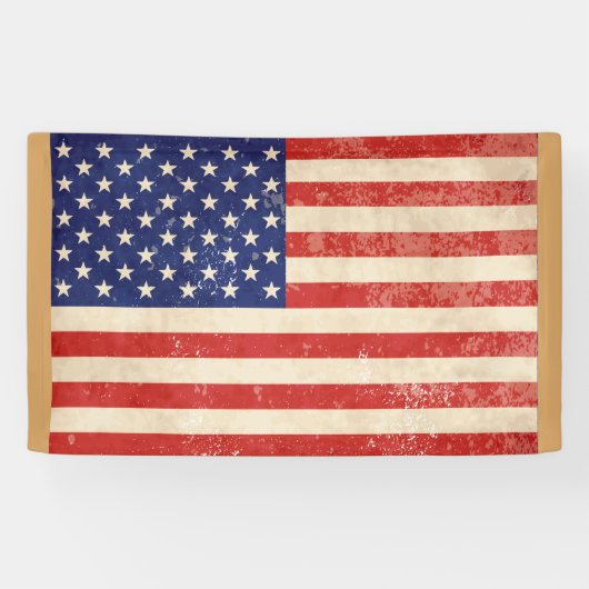 ヴィンテージ動揺してアメリカ国旗 横断幕 (横)