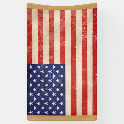ヴィンテージ動揺してアメリカ国旗 横断幕 (縦)
