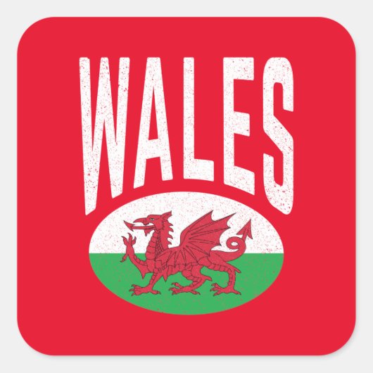 ヴィンテージ動揺してウェールズCymraeg Cymru誇りを持った Welsh スクエアシール (正面)