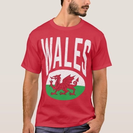 ヴィンテージ動揺してウェールズCymraeg Cymru誇りを持った Welsh Tシャツ (正面)