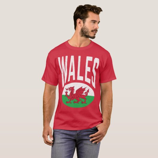 ヴィンテージ動揺してウェールズCymraeg Cymru誇りを持った Welsh Tシャツ (正面フル)
