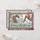 ヴィンテージ動揺してクリスマスの色あせたオーナメント写真 カード (正面/裏面インサイチュ)