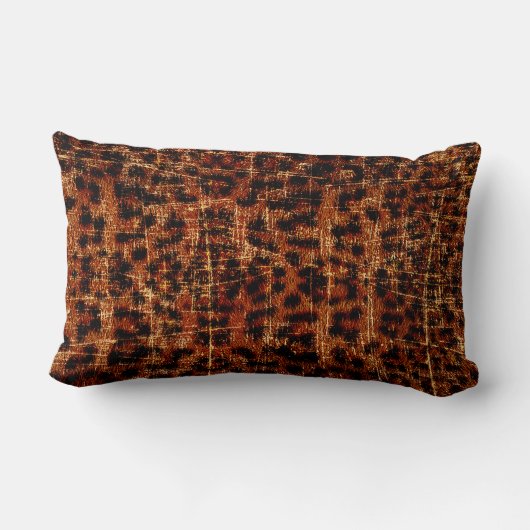 ヴィンテージ動揺してジャガグランジーアニマルプリント ランバークッション (裏面)