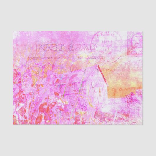 ヴィンテージ動揺してスクリプト紫の国素朴 薄葉紙 (正面)