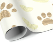 ヴィンテージ動揺してセピアドッグポープリントとハート ラッピングペーパー (ロールコーナー)