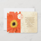 ヴィンテージ動揺してダマスクガーベラウェディングレセプション 招待状 (正面)