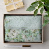 ヴィンテージ動揺してダマスクフローラ背景（緑） 薄葉紙 (ギフト)