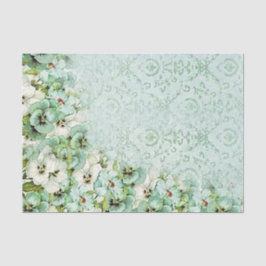 ヴィンテージ動揺してダマスクフローラ背景（緑） 薄葉紙