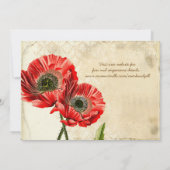 ヴィンテージ動揺してダマスクポピー赤の結婚式の招待 招待状 (裏面)