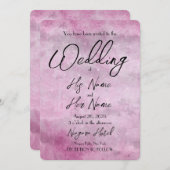 ヴィンテージ動揺してピンク – 自分で作結婚成 招待状 (正面/裏面)