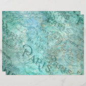 ヴィンテージ動揺してファッションパリターコイズ紙 (正面/裏面)