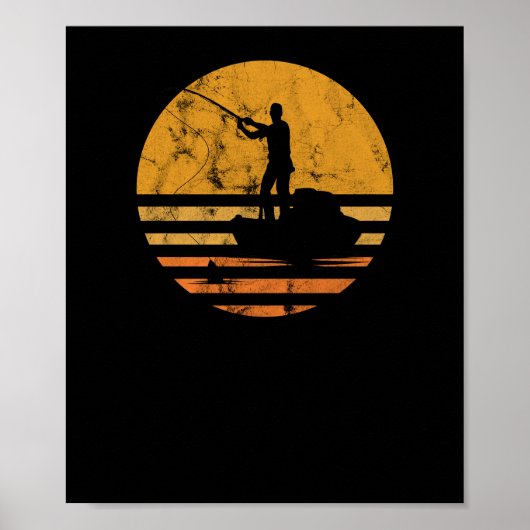 ヴィンテージ動揺してフライ釣り漁師 ポスター (正面)