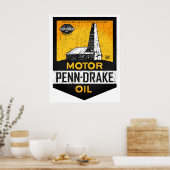 ヴィンテージ動揺してペンドレイクモーター油標識 ポスター (キッチン)