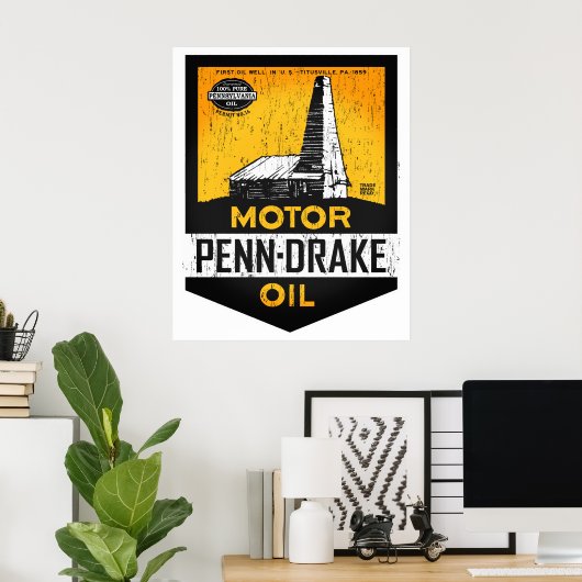 ヴィンテージ動揺してペンドレイクモーター油標識 ポスター (ホームオフィス)