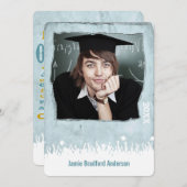 ヴィンテージ動揺してポスタースタイルグランジ卒業 招待状 (正面/裏面)