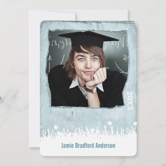 ヴィンテージ動揺してポスタースタイルグランジ卒業 招待状 (正面)
