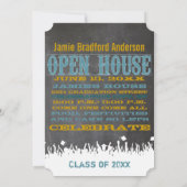 ヴィンテージ動揺してポスタースタイルグランジ卒業 招待状 (裏面)