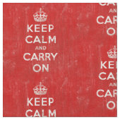 ヴィンテージ動揺してレッドKeep Calm and Carry On ファブリック (クローズアップ)