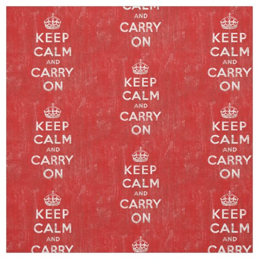 ヴィンテージ動揺してレッドKeep Calm and Carry On ファブリック (見本)