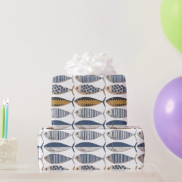 ヴィンテージ動揺してレトロイワシ漁師 ラッピングペーパー