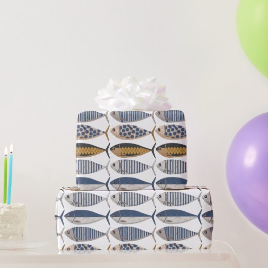 ヴィンテージ動揺してレトロイワシ漁師 ラッピングペーパー (パーティーギフト)