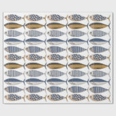 ヴィンテージ動揺してレトロイワシ漁師 ラッピングペーパー (フラット)