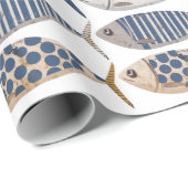 ヴィンテージ動揺してレトロイワシ漁師 ラッピングペーパー (ロールコーナー)