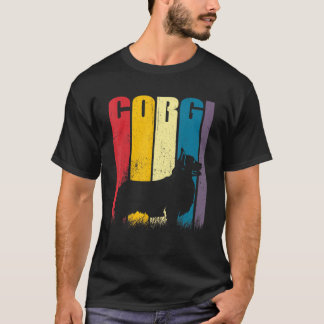 ヴィンテージ動揺してレトロコルギドッグペットパピー Tシャツ