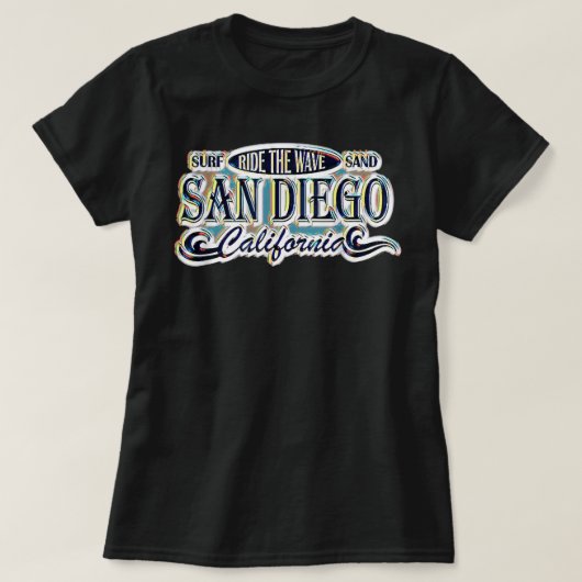 ヴィンテージ動揺してレトロルックサンディエゴサーフィン79 Tシャツ (デザイン正面)