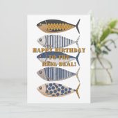 ヴィンテージ動揺してレトロ魚カスタム、誕生日 シーズンカード (スタンド正面)