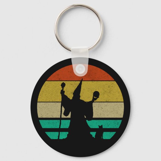 ヴィンテージ動揺してレトロ70sウィザードとCat キーホルダー (正面)