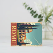 ヴィンテージ動揺してローマコロッセウムトラベル ポストカード (スタンド正面)