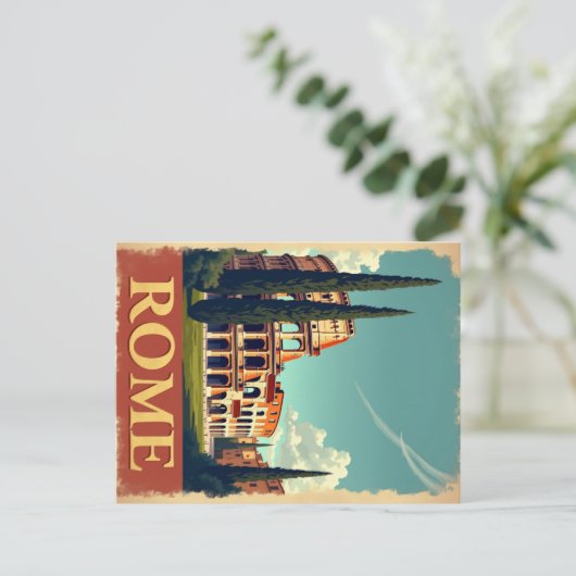 ヴィンテージ動揺してローマコロッセウムトラベル ポストカード (スタンド正面)