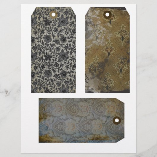 ヴィンテージ動揺して壁紙ジャンクジャーナルラベルNo3 (正面)